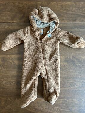Carter's Teddy Fleece Hooded One-Piece in Brown